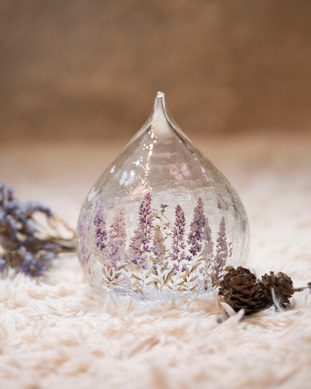 Lavender Meadows – Tear Drop Glass Lamp