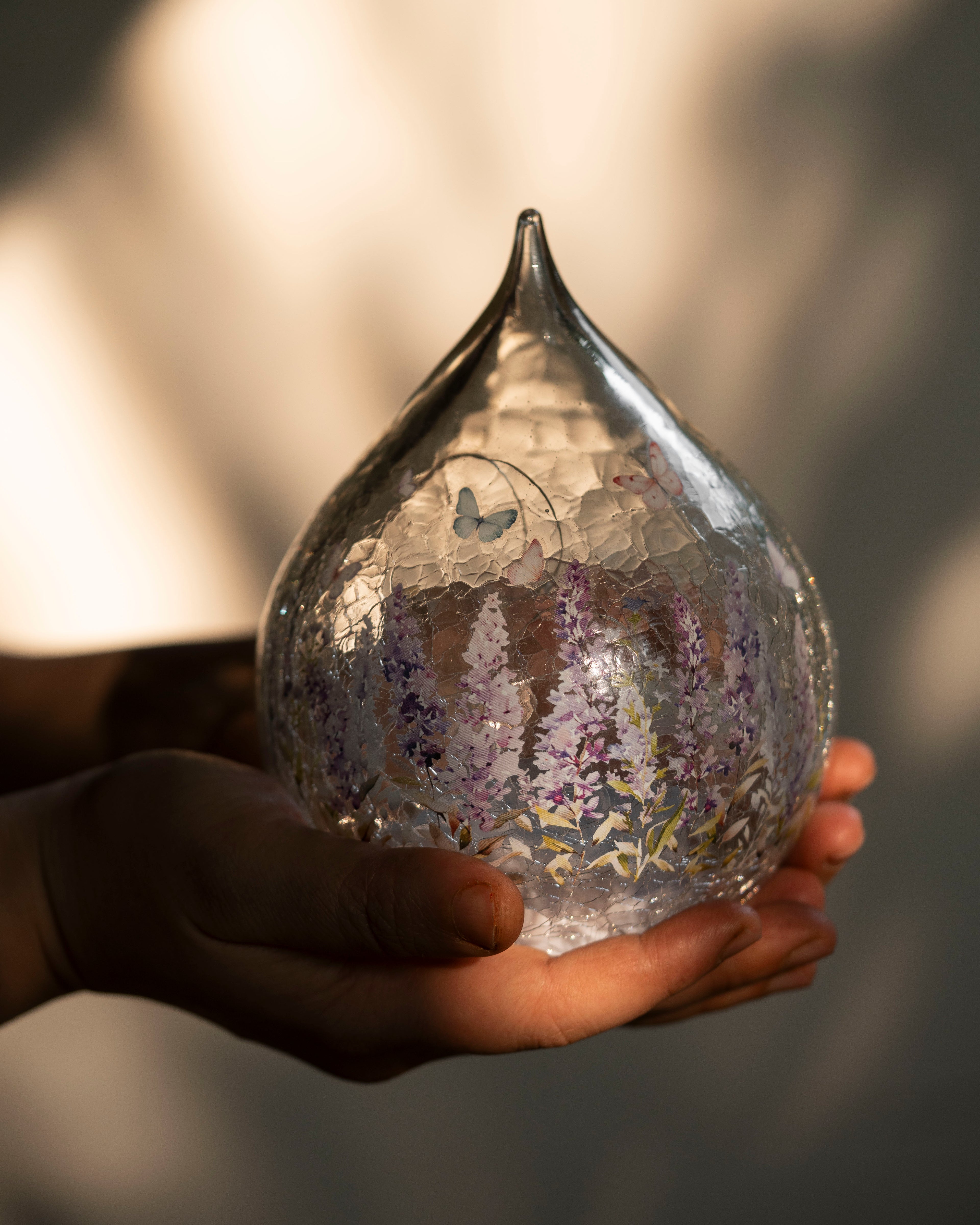 Lavender Meadows – Tear Drop Glass Lamp