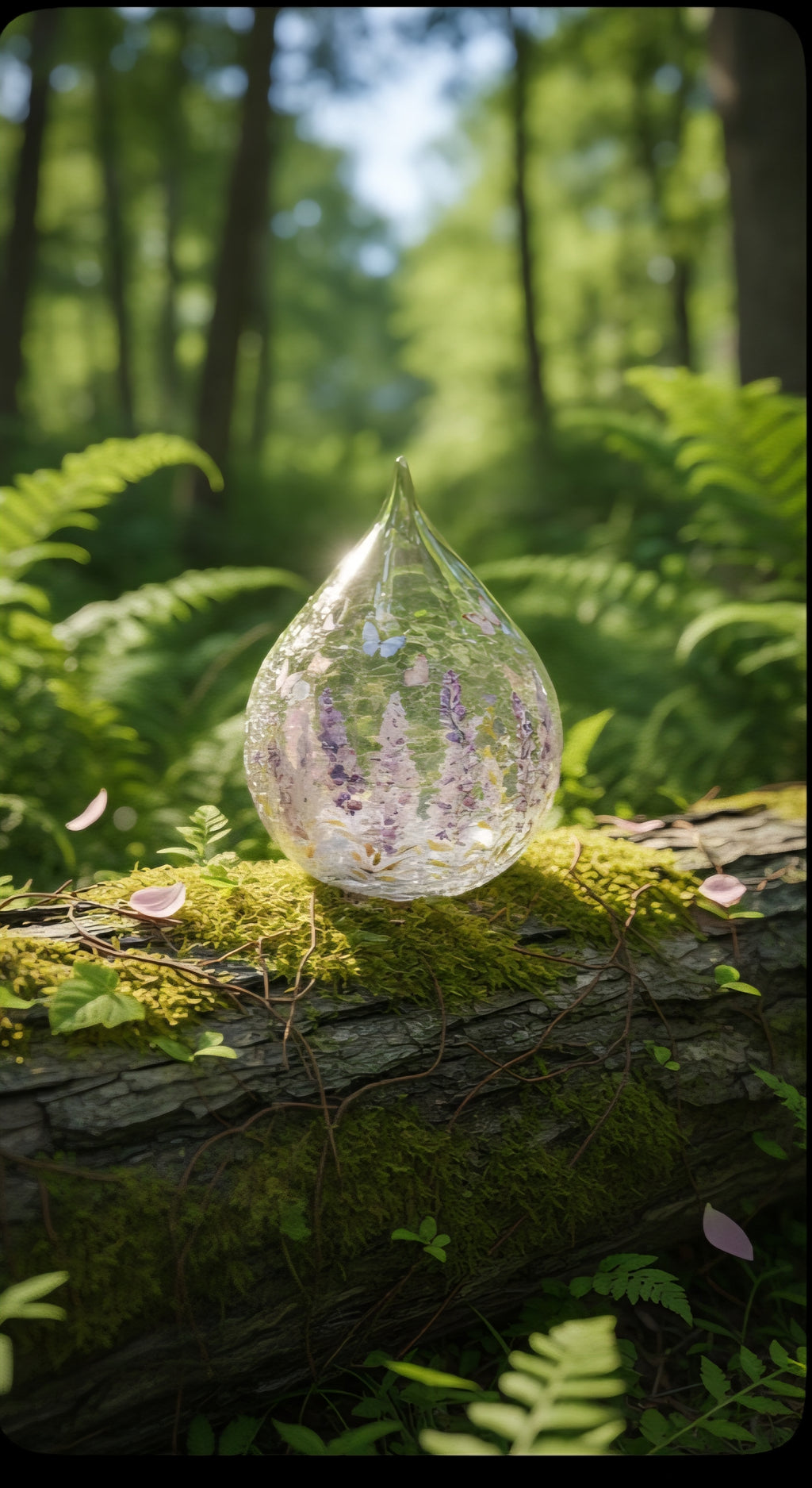 Lavender Meadows – Tear Drop Glass Lamp