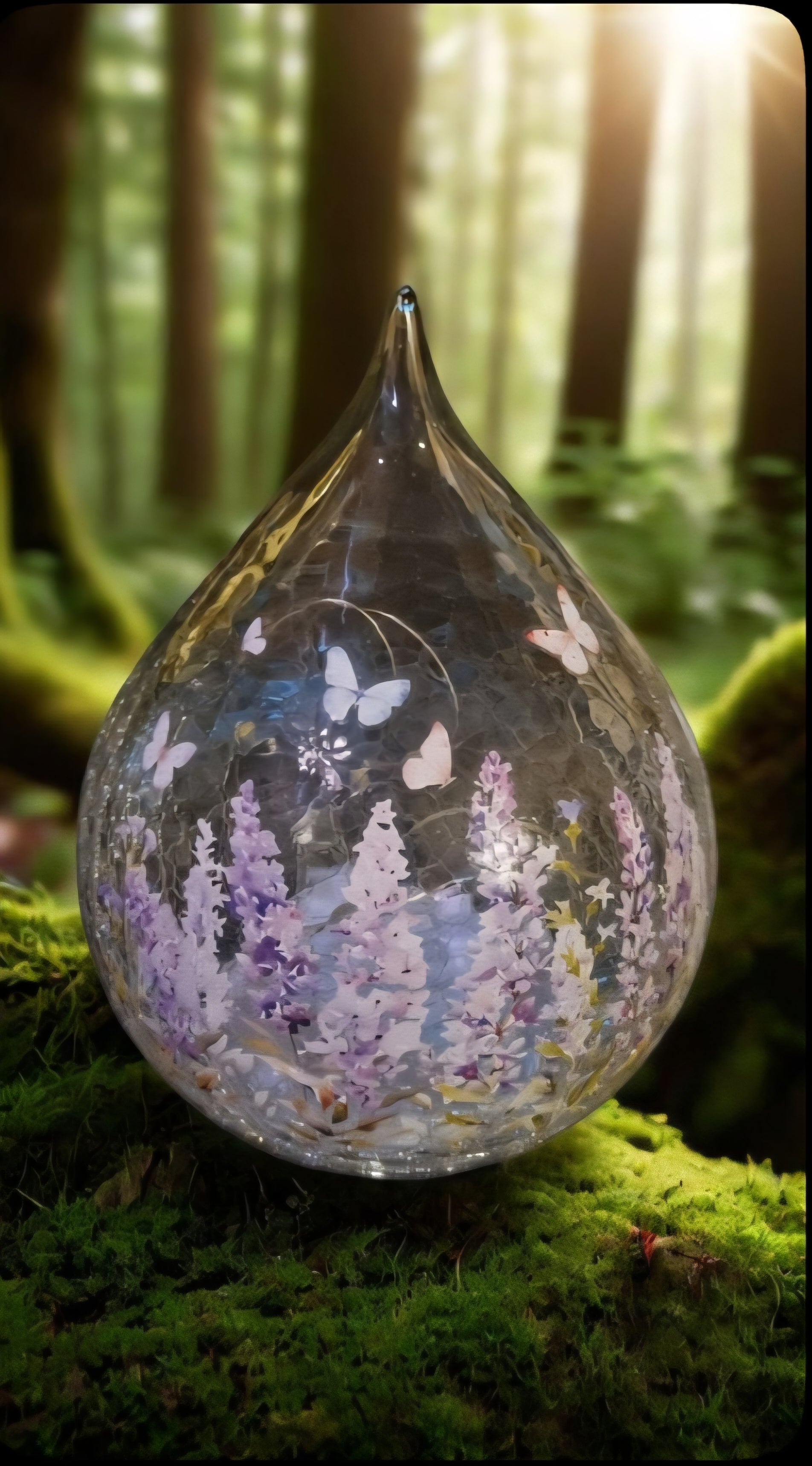Lavender Meadows – Tear Drop Glass Lamp