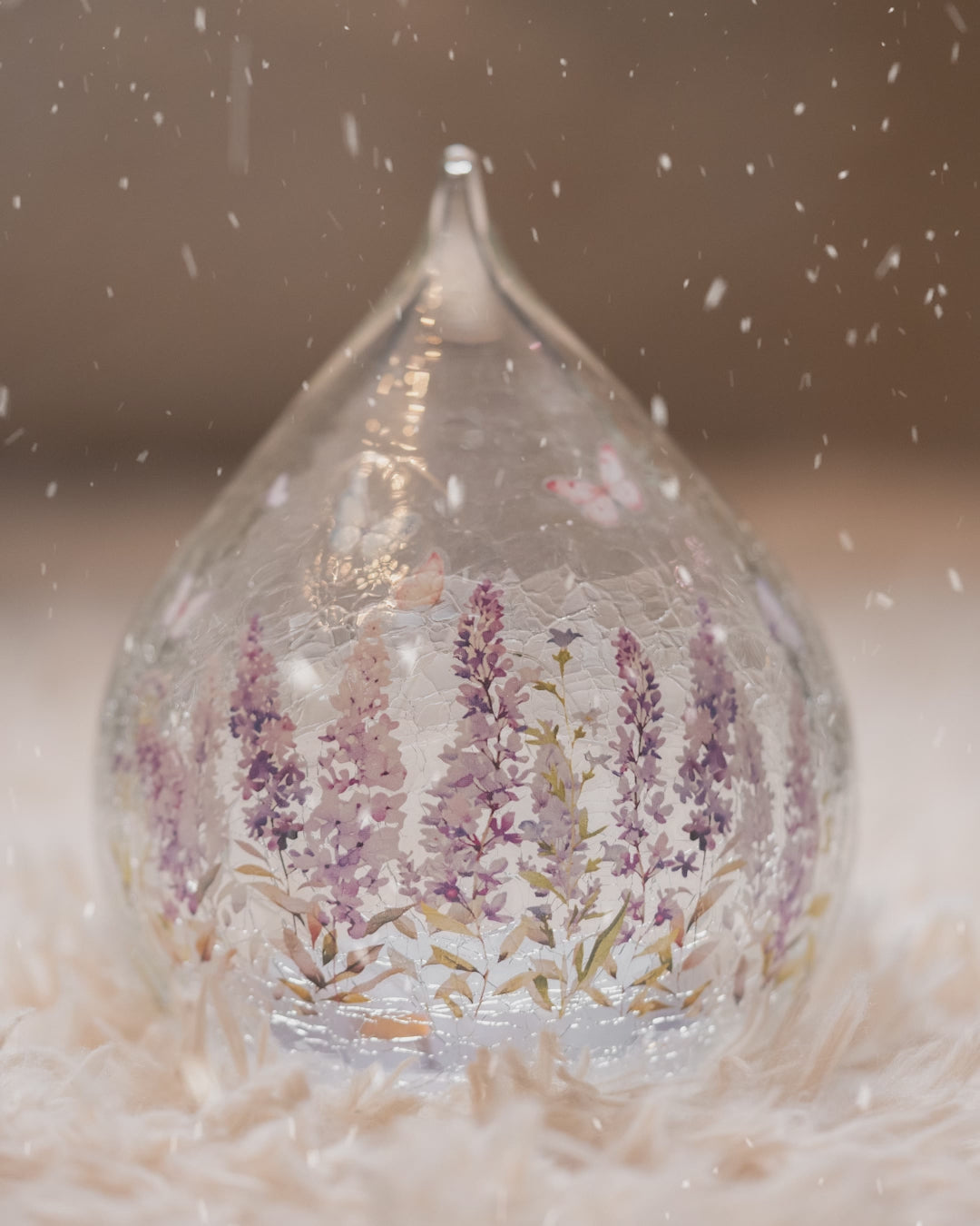 Lavender Meadows – Tear Drop Glass Lamp